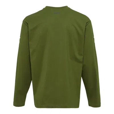 Msgm Print Detail Long-sleeve T-shirt In Green