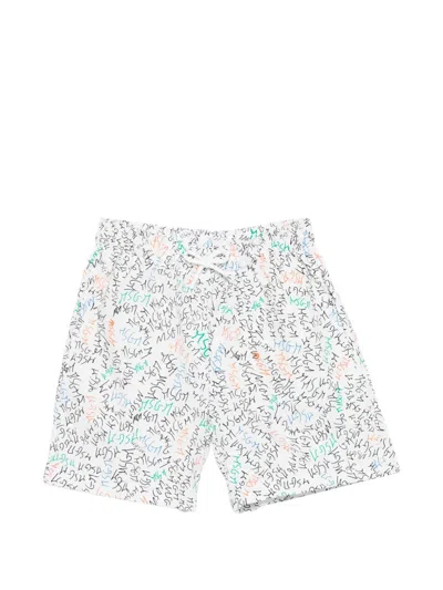 Msgm Kids' Print Shorts In White