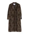 Msgm Leopard-print Single-breasted Coat In Brown