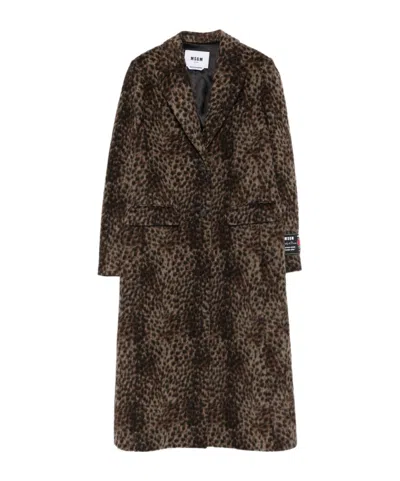 MSGM MSGM PRINT SINGLE BREASTED LONG COAT