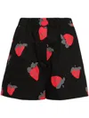 Msgm Print Track Shorts In Black