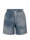 Msgm Printed Bermuda Shorts In Blue