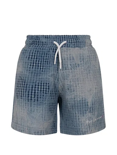 Msgm Kids' Printed Bermuda Shorts In Blue