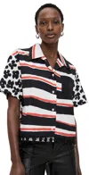 Msgm Printed Blouse Black In Black