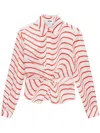 Msgm Printed Blouse In Red