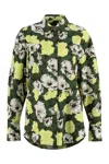 Msgm Cotton Shirt With Floral Print And Collar