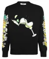 Msgm Printed Cotton Sweatshirt In Black