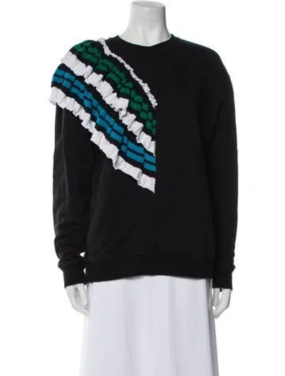 Pre-owned Msgm Printed Crew Neck Sweater In Black
