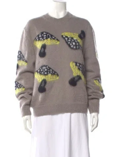 Pre-owned Msgm Printed Crew Neck Sweater In Multi