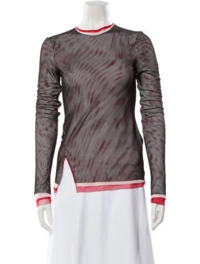 Pre-owned Msgm Printed Crew Neck Top W/ Tags In Multi