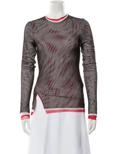 Pre-owned Msgm Printed Crew Neck Top W/ Tags In Multi