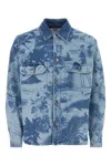 Msgm Unique Print Denim Shirt In Printed