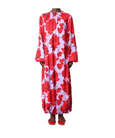 Msgm Printed Dress In Multi