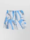 Msgm Printed Elastic Waistband Bermuda Shorts In Brown