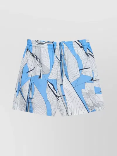 Msgm Printed Elastic Waistband Bermuda Shorts In Brown