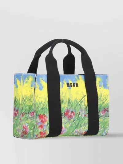 Msgm Printed Floral Shoulder Bag