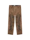Msgm Printed Jeans In Brown