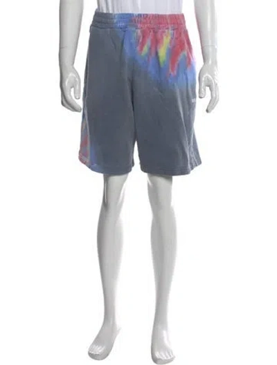 Pre-owned Msgm Printed Jogger Shorts In Blue