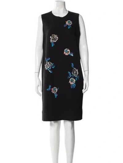 Pre-owned Msgm Printed Knee-length Dress In Black