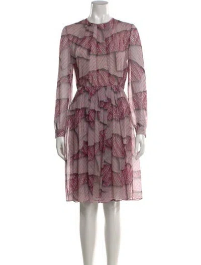 Pre-owned Msgm Printed Knee-length Dress In Pink