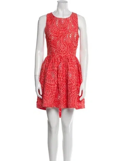 Pre-owned Msgm Printed Knee-length Dress In Red