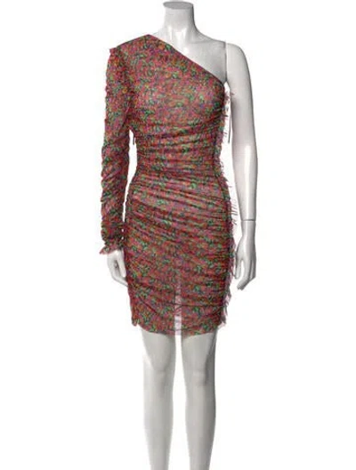 Pre-owned Msgm Printed Knee-length Dress W/ Tags In Pink
