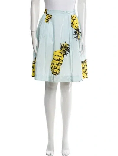 Pre-owned Msgm Printed Knee-length Skirt In Blue