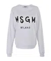 Msgm Printed Logo Sweater In Gray
