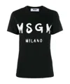 Msgm Black Printed T-shirt In Black