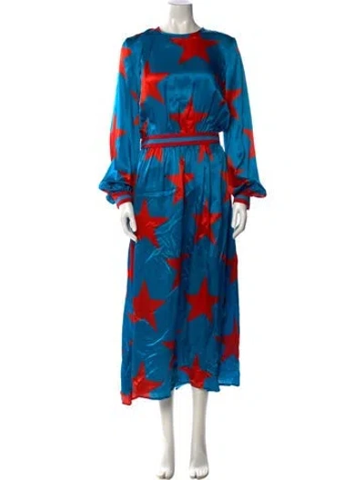 Pre-owned Msgm Printed Long Dress In Multi