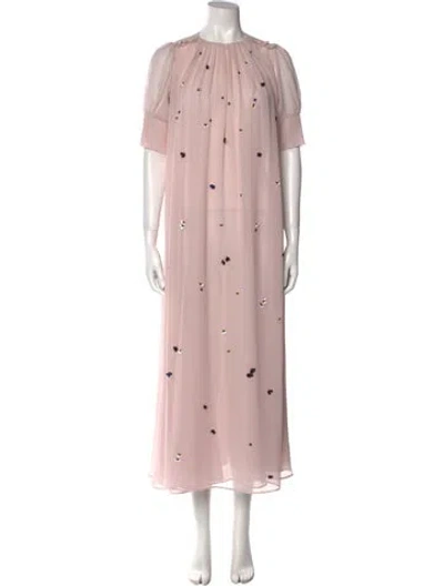Pre-owned Msgm Printed Long Dress In Pink