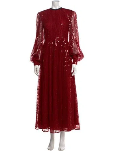 Pre-owned Msgm Printed Long Dress In Red
