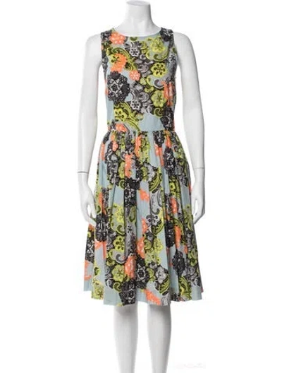 Pre-owned Msgm Printed Midi Length Dress In Multicolor