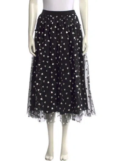 Pre-owned Msgm Printed Midi Length Skirt In Black