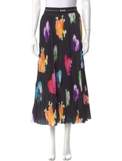 Pre-owned Msgm Printed Midi Length Skirt In Multi