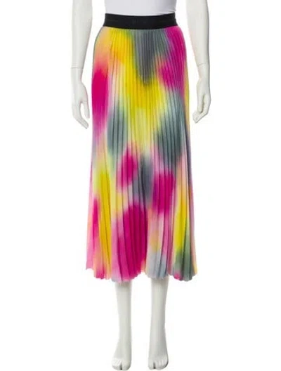 Pre-owned Msgm Printed Midi Length Skirt In Pink