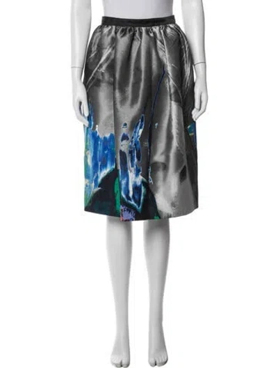 Pre-owned Msgm Printed Midi Length Skirt In White