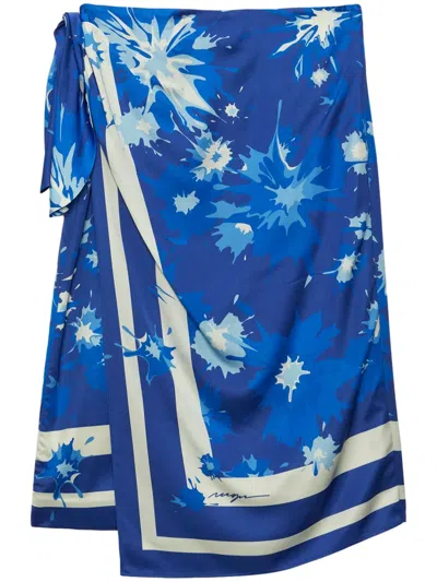 Msgm Midirock Mit Print In Blau
