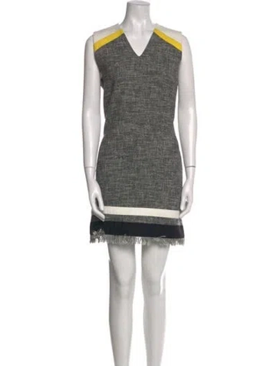 Pre-owned Msgm Printed Mini Dress In Black
