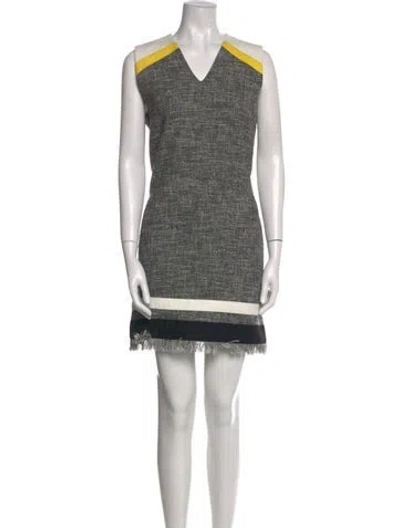 Pre-owned Msgm Printed Mini Dress In Black