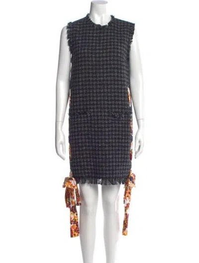 Pre-owned Msgm Printed Mini Dress In Blue