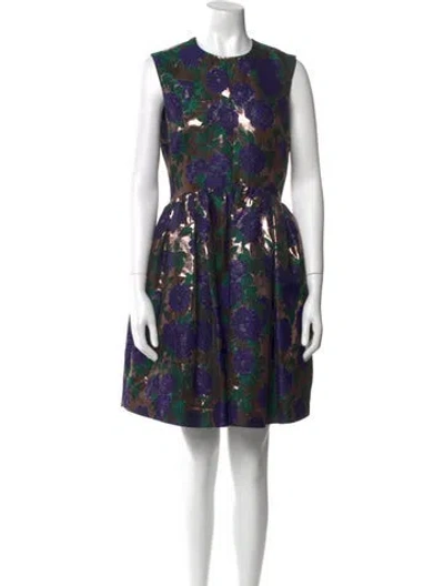 Pre-owned Msgm Printed Mini Dress In Blue