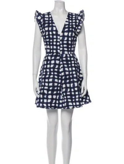 Pre-owned Msgm Printed Mini Dress In Blue