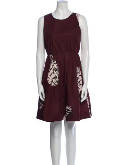 Pre-owned Msgm Printed Mini Dress In Burgundy