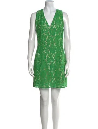 Pre-owned Msgm Printed Mini Dress In Green