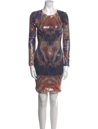 Pre-owned Msgm Printed Mini Dress In Multi