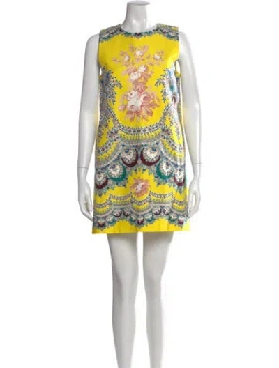 Pre-owned Msgm Printed Mini Dress In Multi