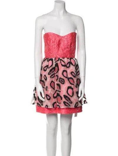 Pre-owned Msgm Printed Mini Dress In Pink