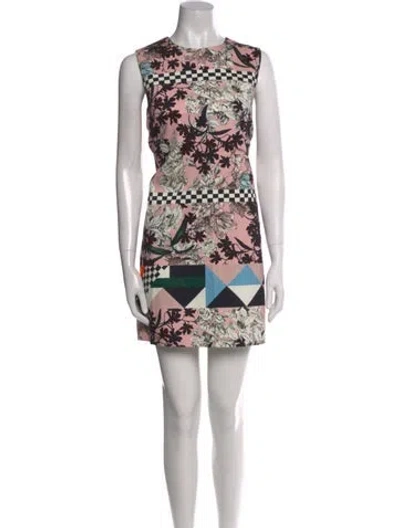 Pre-owned Msgm Printed Mini Dress In Pink
