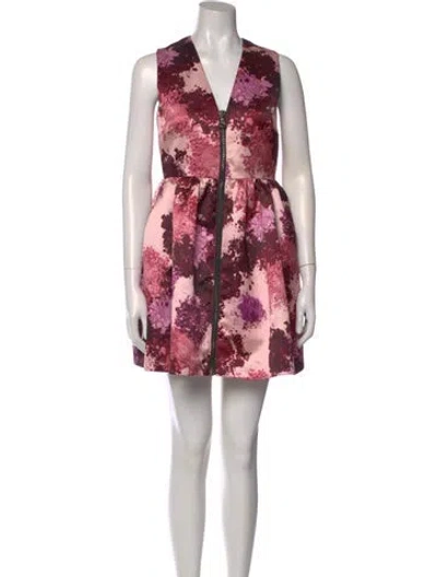 Pre-owned Msgm Printed Mini Dress In Pink